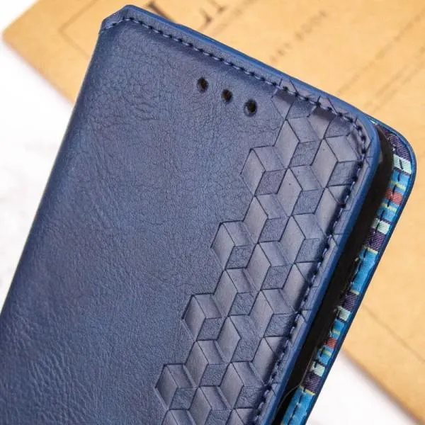 Шкіряний чохол-книжка GETMAN Cubic (PU) для ZTE Blade A55 4G — Синій — фото 5