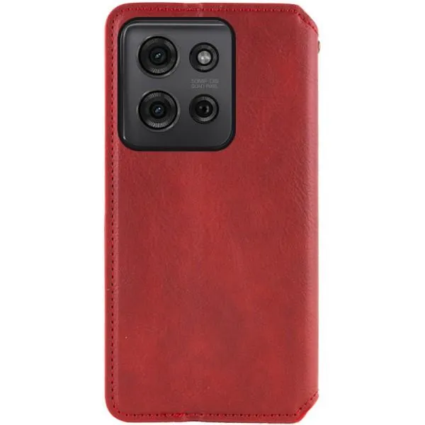 Шкіряний чохол-книжка GETMAN Cubic (PU) для ZTE Blade A55 4G — Червоний — фото 3