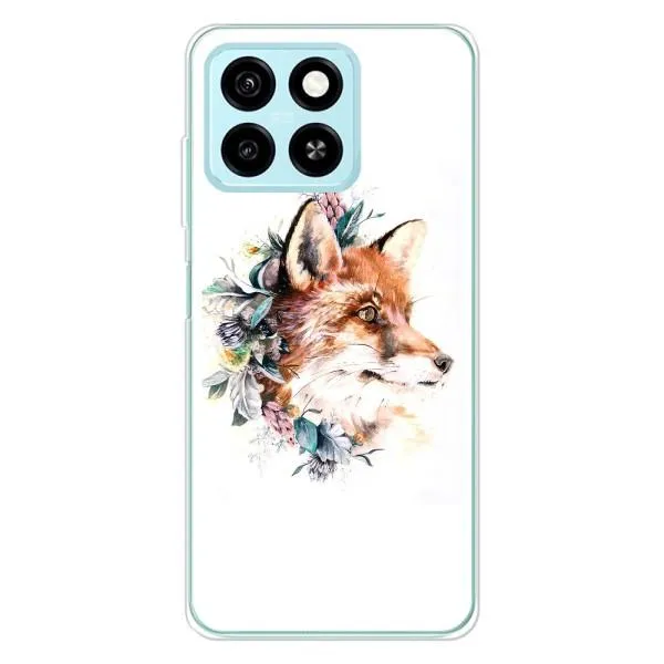 Чехол с принтом «Лисичка в цветочках» для ZTE Blade A55