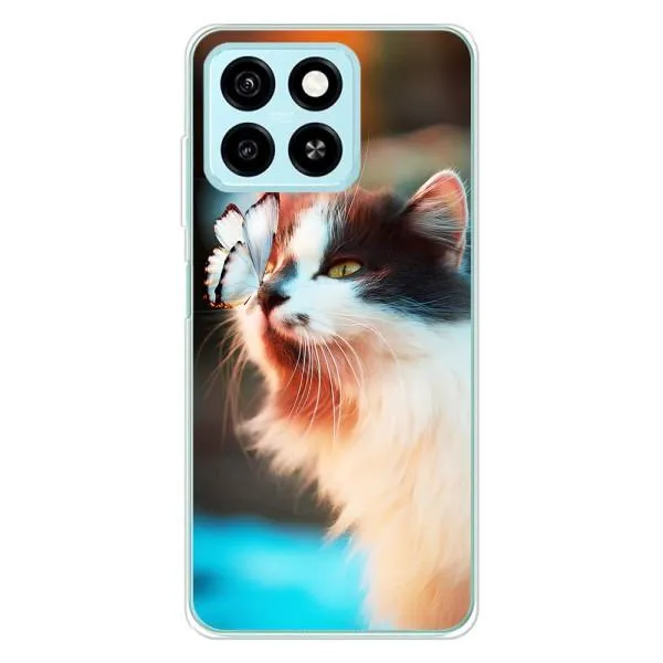 Чехол с принтом «Котик с бабочкой» для ZTE Blade A55