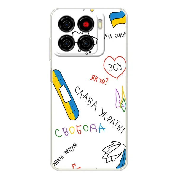 Чехол с принтом «Стикер» для ZTE Blade A56