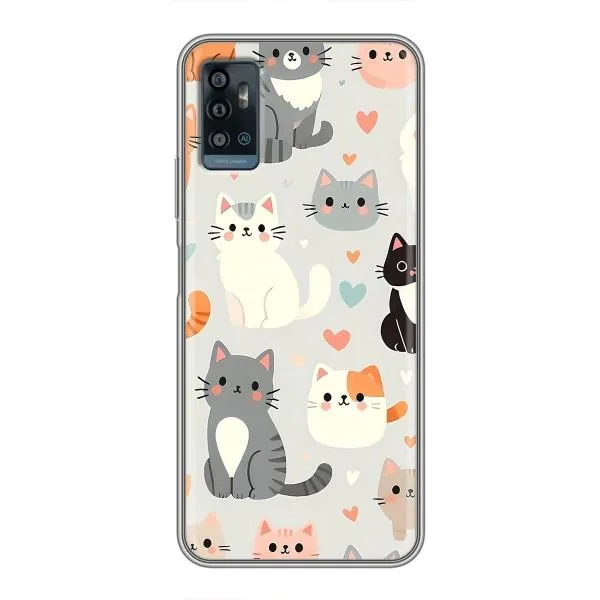 Чехол с принтом «Коллаж котов» для ZTE Blade A71