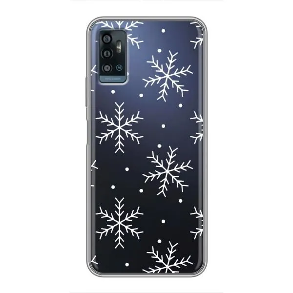 Чехол с принтом «Белые снежинки» для ZTE Blade A71