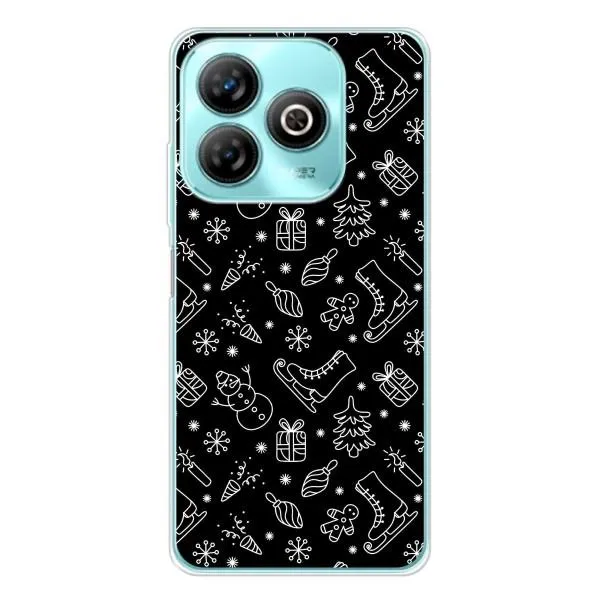 Чехол с принтом «Новогодний фон» для ZTE Blade A75