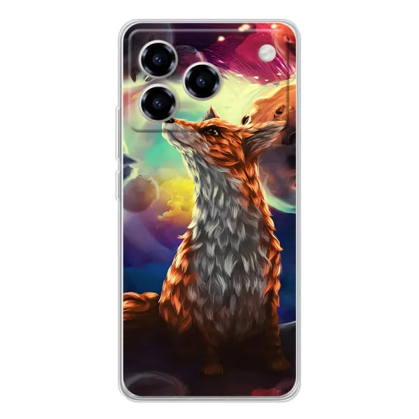Чехол с принтом «Лисица в космосе» для ZTE Blade A76
