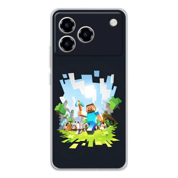 Чехол с принтом «персонажи Minecraft» для ZTE Blade A76