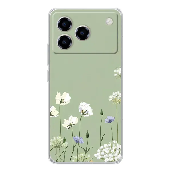 Чехол с принтом «Цветы на зеленом» для ZTE Blade A76