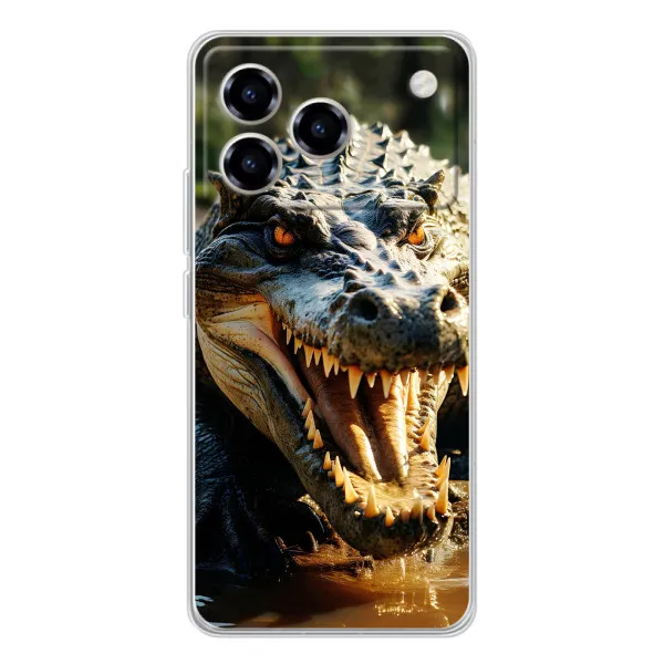 Чехол с принтом «Опасный крокодил» для ZTE Blade A76