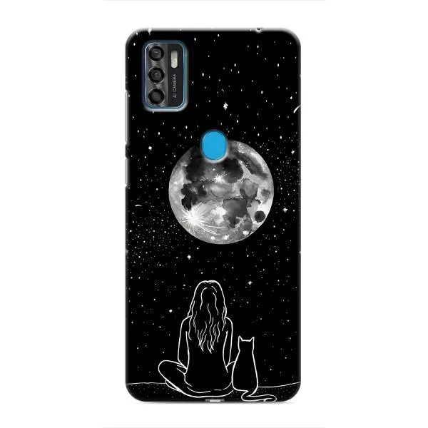Чехол с принтом «Девушка с котом» для ZTE Blade A7s 2020
