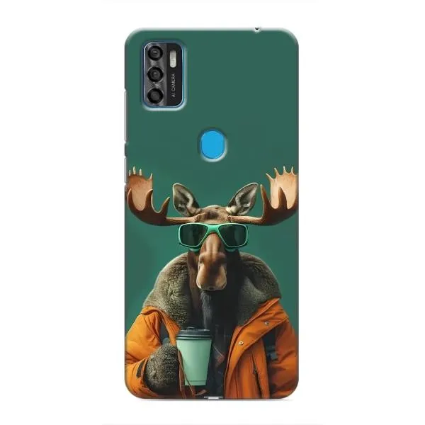 Чехол с принтом «Лось с кофе» для ZTE Blade A7s 2020