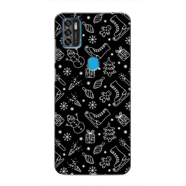 Чехол с принтом «Новогодний фон» для ZTE Blade A7s 2020