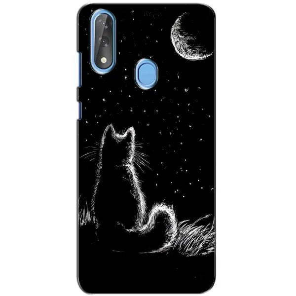 Чехол с принтом «Котик и луна» для ZTE Blade V10