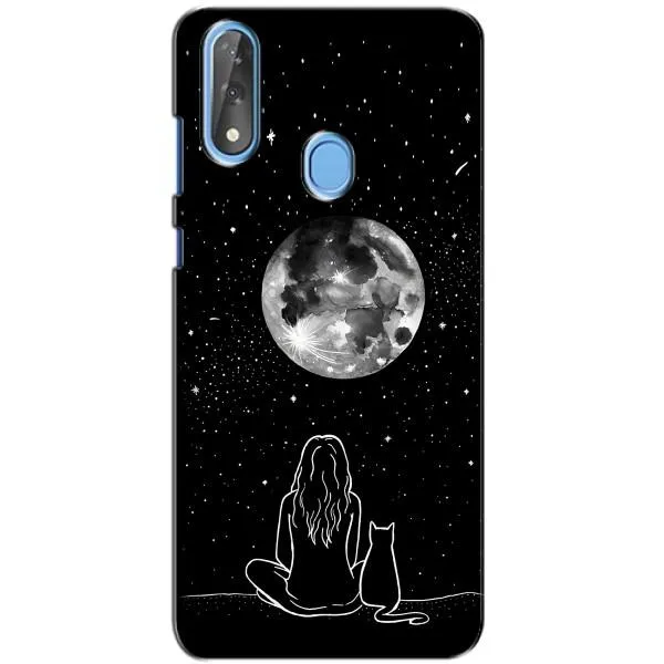 Чехол с принтом «Девушка с котом» для ZTE Blade V10