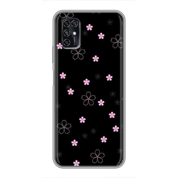 Чехол с принтом «Розовые цветы на черном» для ZTE Blade V2020 Smart