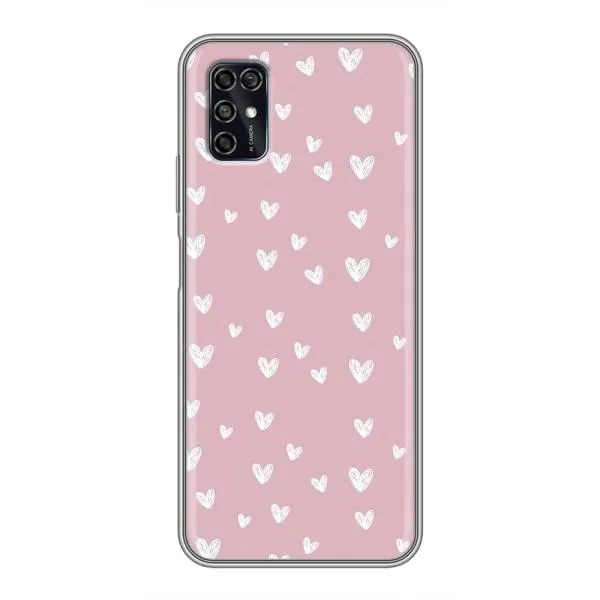 Чехол с принтом «Сердечки на розовом» для ZTE Blade V2020 Smart