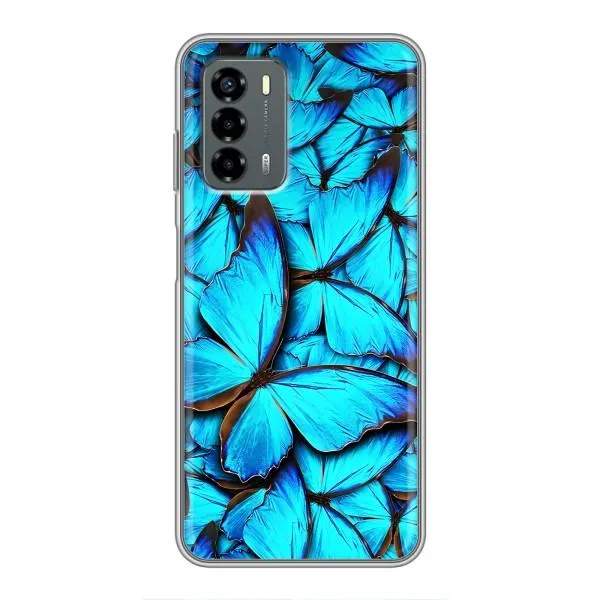 Чехол с принтом «Синие бабочки» для Blade V40 Vita