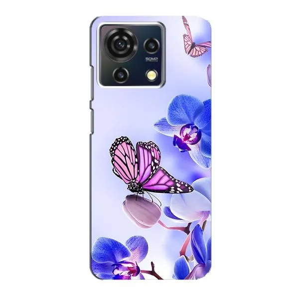 Чехол с принтом «Бабочка на цветочке» для ZTE Blade V50 Vita
