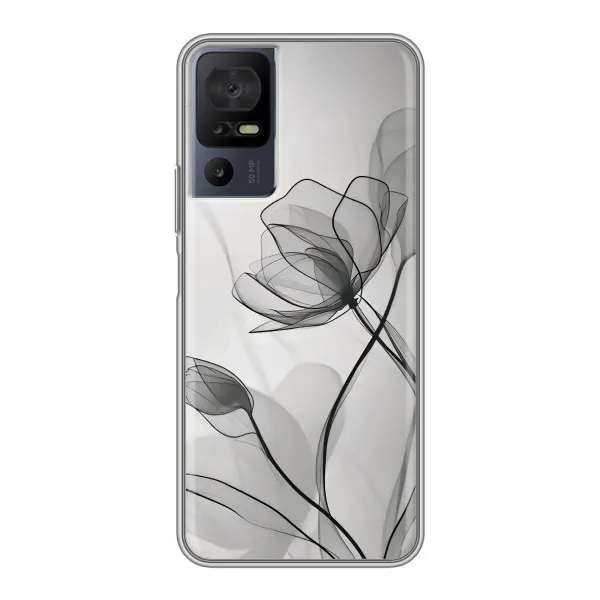 Чехол с принтом «Черные цветы» для ZTE Nubia A76 Чехол с принтом «Черные цветы» для ZTE Nubia A76