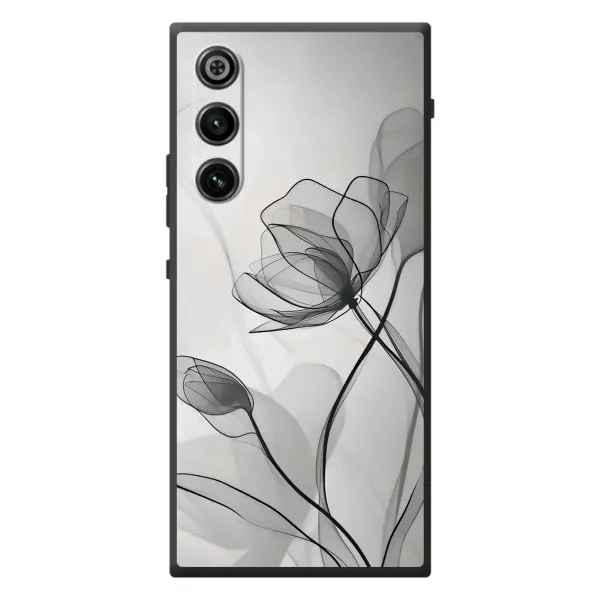 Чехол с принтом «Черные цветы» для ZTE Nubia RedMagic 10 Air