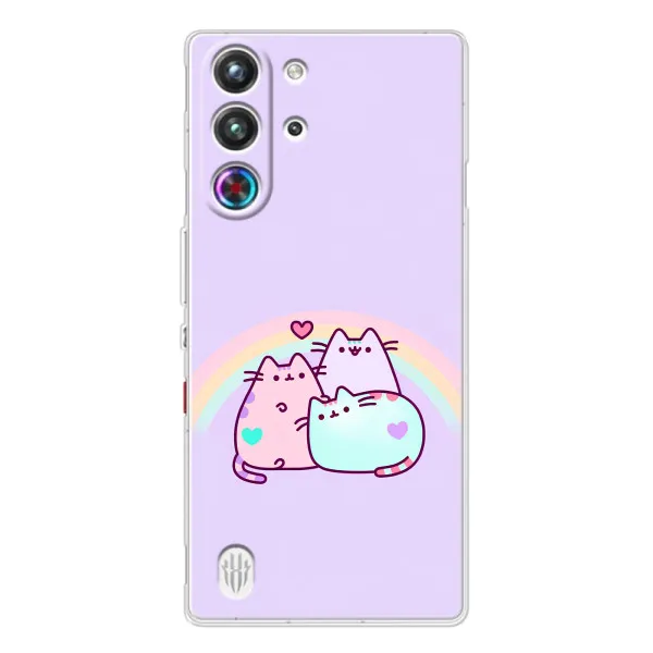 Чехол с принтом «Радужные котики» для ZTE Nubia RedMagic 10 Pro