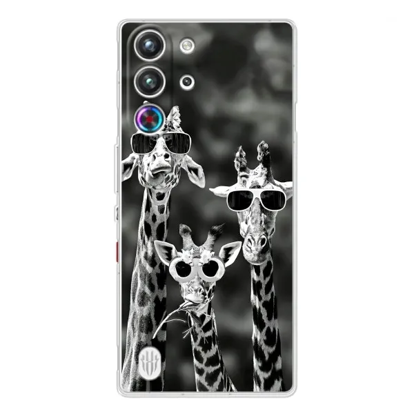 Чехол с принтом «Жирафы в очках» для ZTE Nubia RedMagic 10 Pro