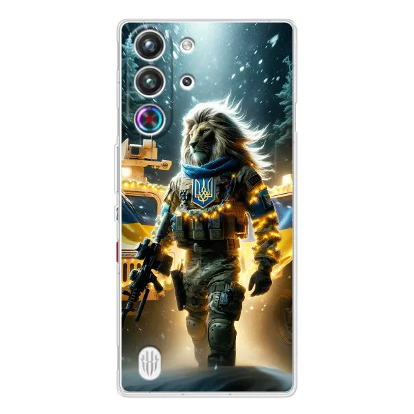 Чехол с принтом «ЛЕВ ЗСУ» для ZTE Nubia RedMagic 10 Pro