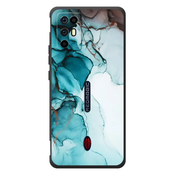 Чохол з принтом «Бірюзовий мрамор» для ZTE Nubia RedMagic 6R