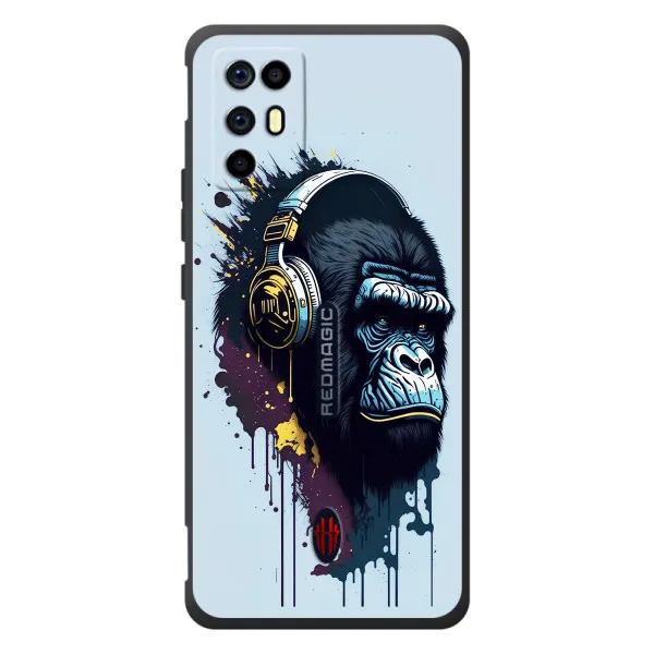 Чохол з принтом «Горила в навушниках» для ZTE Nubia RedMagic 6R