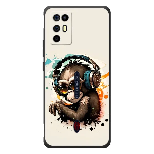 Чохол з принтом «Макака в навушниках» для ZTE Nubia RedMagic 6R