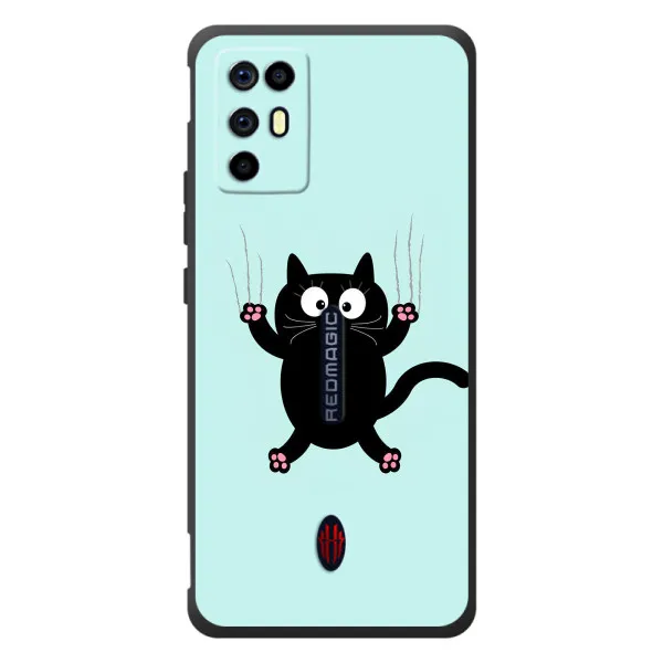 Чохол з принтом «Падаючий кіт» для ZTE Nubia RedMagic 6R