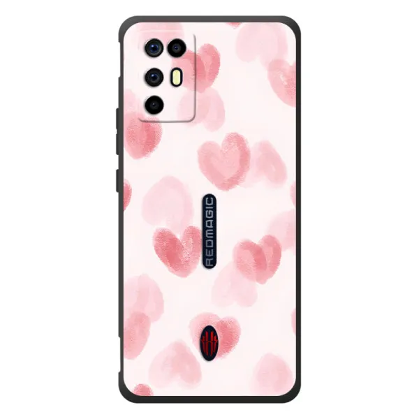 Чохол з принтом «Рожеві сердечки» для ZTE Nubia RedMagic 6R