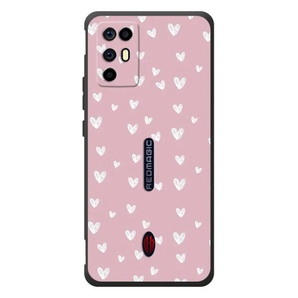 Чохол з принтом «Сердечки на рожевому» для ZTE Nubia RedMagic 6R