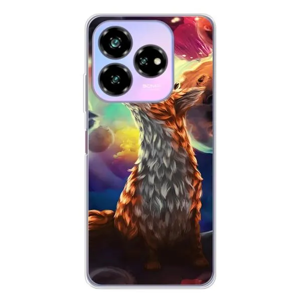 Чехол с принтом «Лисица в космосе» для ZTE Nubia V60 Design