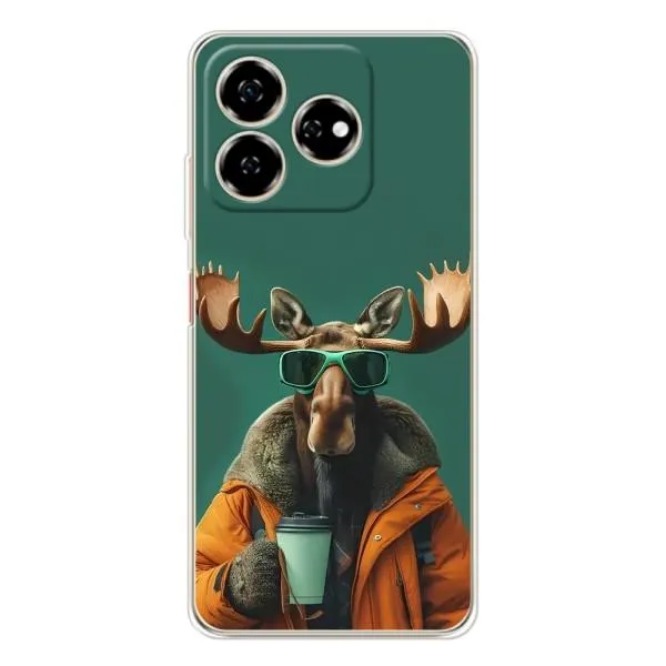 Чехол с принтом «Лось с кофе» для ZTE Nubia V60 Чехол с принтом «Лось с кофе» для ZTE Nubia V60