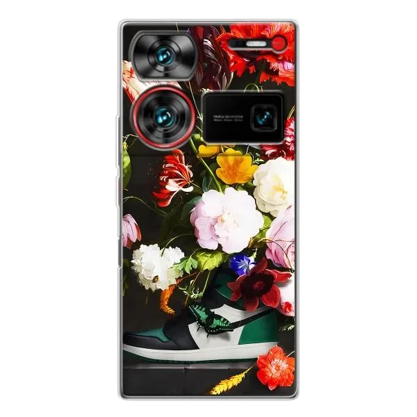 Чехол с принтом «Nike цветы» для ZTE Nubia Z60 Ultra