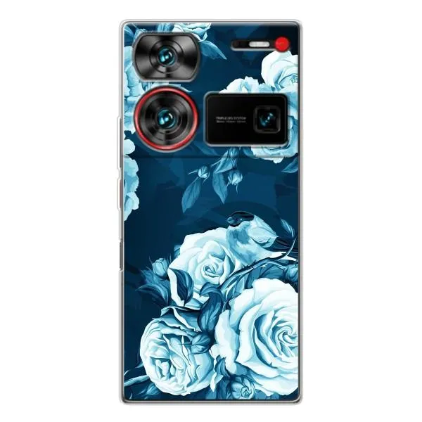 Чехол с принтом «Голубые Бутоны» для ZTE Nubia Z60 Ultra Чехол с принтом «Голубые Бутоны» для ZTE Nubia Z60 Ultra