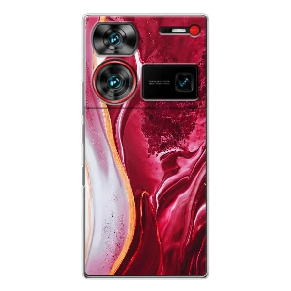 Чехол с принтом «Мрамор красный» для ZTE Nubia Z60 Ultra
