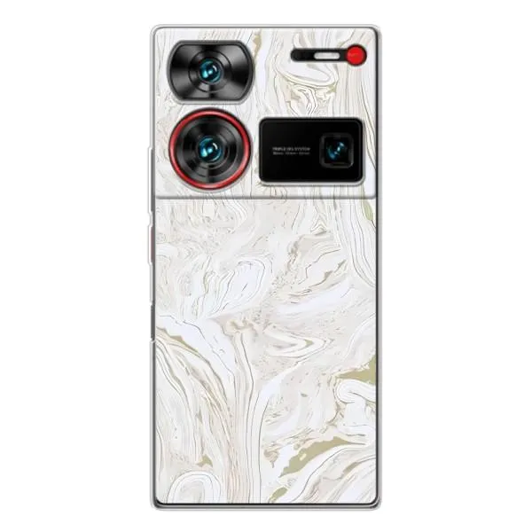 Чехол с принтом «Белый мрамор» для ZTE Nubia Z60 Ultra