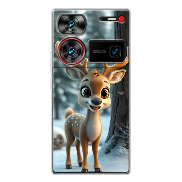 Чехол с принтом «Олененок в лесу» для ZTE Nubia Z60 Ultra