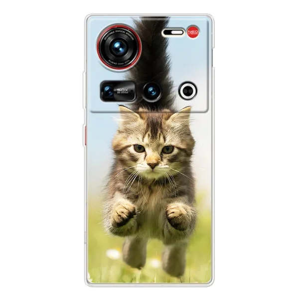 Чехол с принтом «Прыжок кота» для ZTE Nubia Z70 Ultra