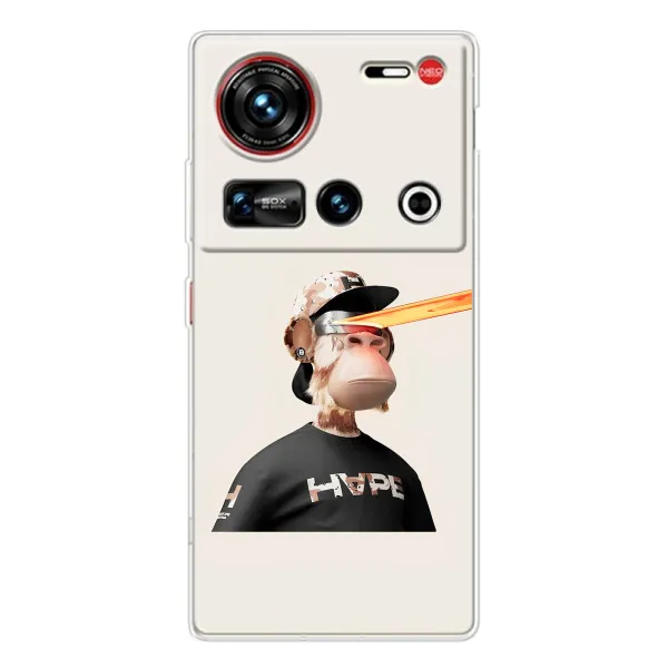 Чехол с принтом «обезьяна NFT в очках» для ZTE Nubia Z70 Ultra