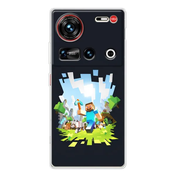 Чехол с принтом «персонажи Minecraft» для ZTE Nubia Z70 Ultra