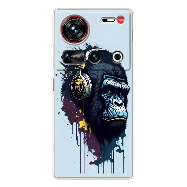 Чехол с принтом «Горилла в наушниках» для ZTE Nubia Z70 Ultra Чехол с принтом «Горилла в наушниках» для ZTE Nubia Z70 Ultra