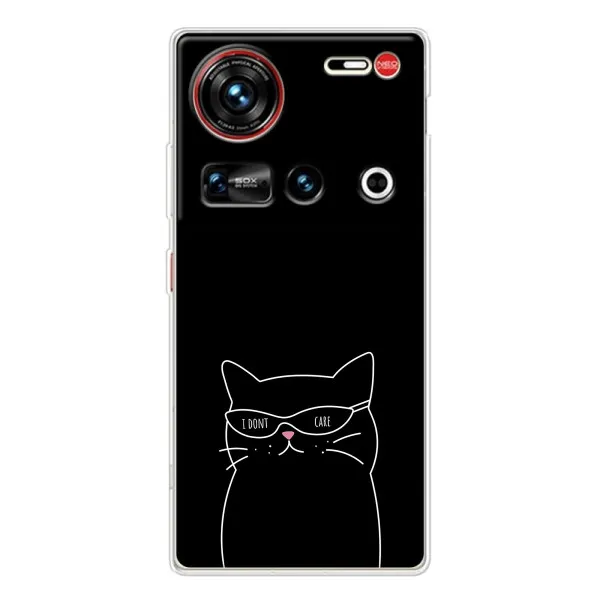 Чехол с принтом «Равнодушный кот» для ZTE Nubia Z70 Ultra