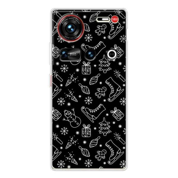 Чохол з принтом «Новорічний фон» для ZTE Nubia Z70 Ultra