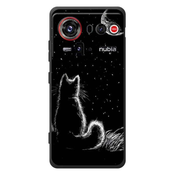 Чохол з принтом «Котик і місяць» для ZTE nubia Z80 Ultra