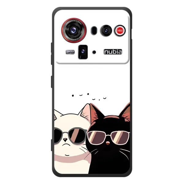Чохол з принтом «Коти в окулярах» для ZTE nubia Z80 Ultra