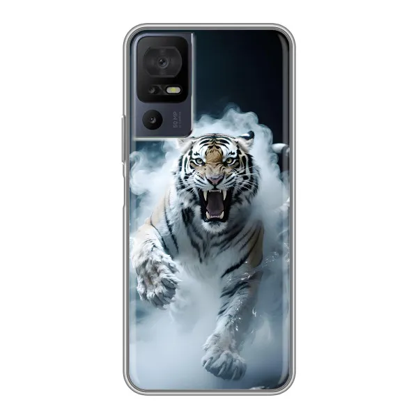 Чехол с принтом «Белый тигр в дыму» для ZTE nubia Z80 Ultra