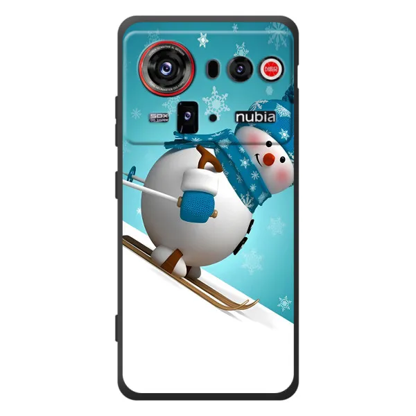Чохол з принтом «Сніговик на лижах» для ZTE nubia Z80 Ultra