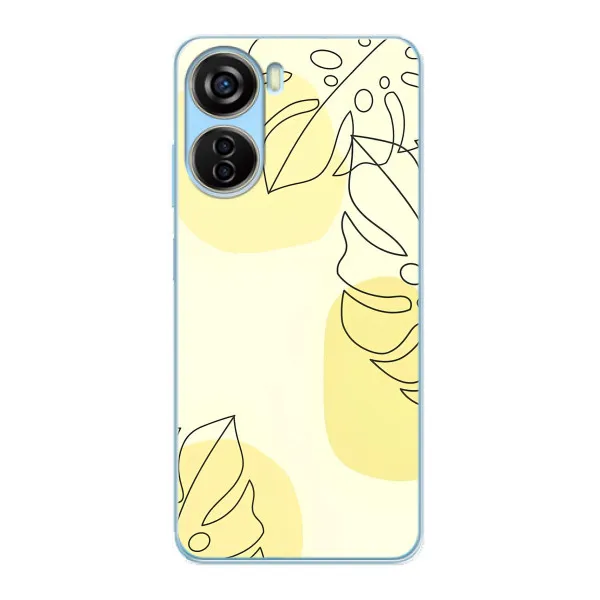 Чохол з принтом «Жовта монстера арт» для ZTE V40 Design
